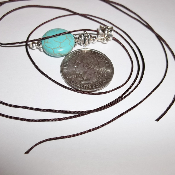 Turquoise Blue Adjustable Length Short or Long Fashion Accessory Necklace 4840 - Picture 5 of 11